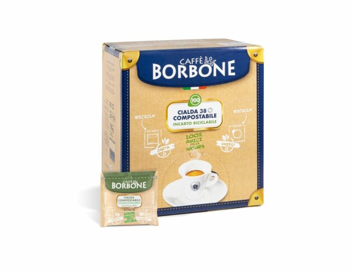 Caffè decaffeinato in cialda carta 38 mm a marchio Borbone