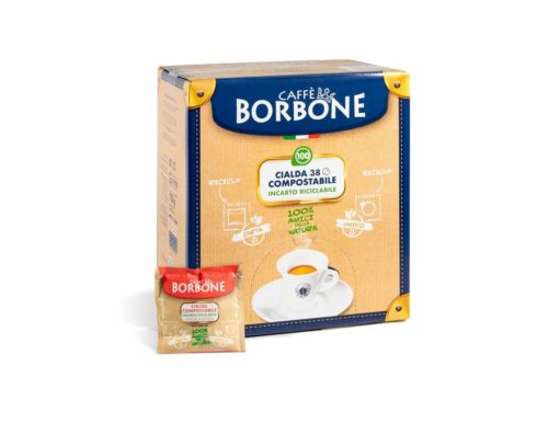 Caffè miscela rossa in cialda carta 38 mm a marchio Borbone