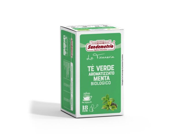 Tè verde aromatizzato Menta - 18 filtri