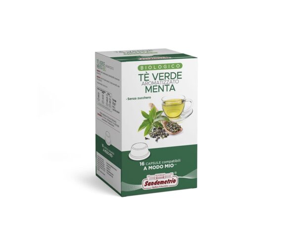 Tè verde aromatizzato menta Bio - 16 capsule