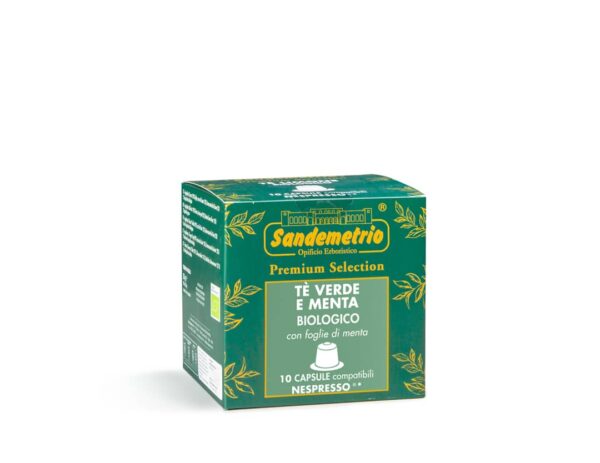 Tè verde aromatizzato menta Bio - 10 capsule