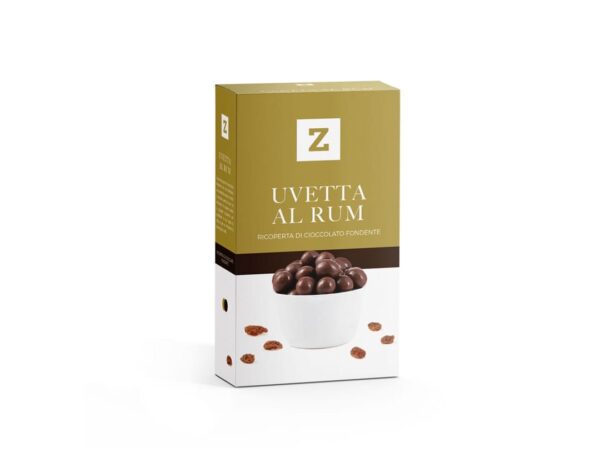 Uvetta al rum ricoperta di cioccolato fondente - 80 g